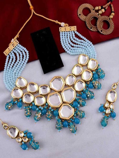 tjc beads studded brass jewellery set - 19897984 - Very Small Image - 1