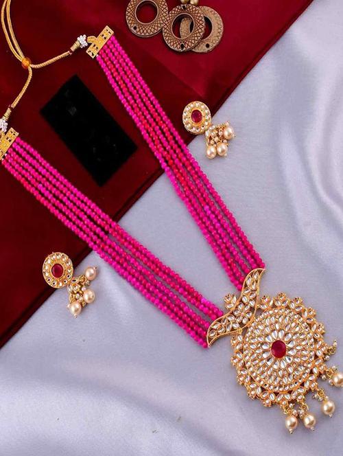 tjc beads studded brass jewellery set - 19897998 - Very Small Image - 1