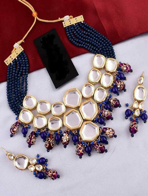 tjc beads studded brass jewellery set - 19898033 - Very Small Image - 1