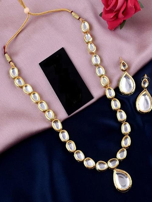 tjc stone studded brass jewellery set - 19898045 - Very Small Image - 1