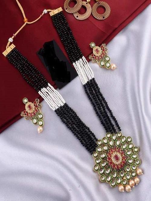tjc beads studded brass jewellery set - 19898068 - Very Small Image - 1