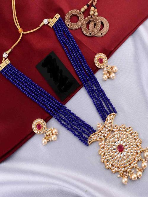 tjc beads studded brass jewellery set - 19898116 - Very Small Image - 1