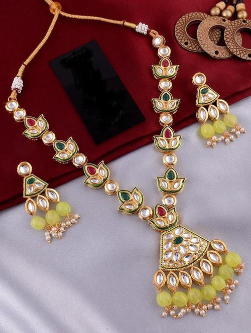 tjc beads studded brass jewellery set - 19898151 - Very Small Image - 1