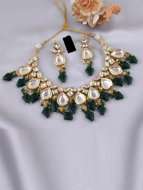 tjc beads studded brass jewellery set - 19898170 - Very Small Image - 1