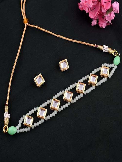 tjc beads studded brass jewellery set - 19898290 - Very Small Image - 1