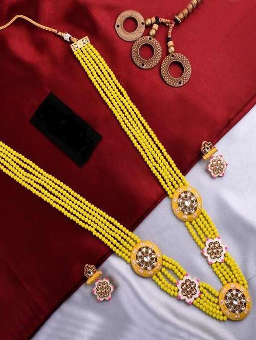tjc beads studded brass jewellery set - 19898309 - Very Small Image - 1