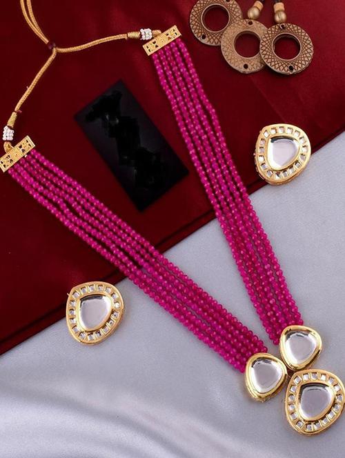 tjc beads studded brass jewellery set - 19898360 - Very Small Image - 1