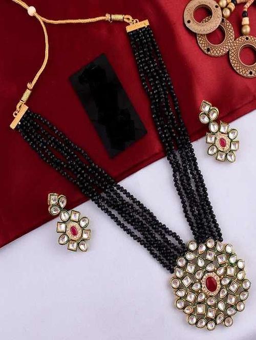 tjc beads studded brass jewellery set - 19898390 - Very Small Image - 1