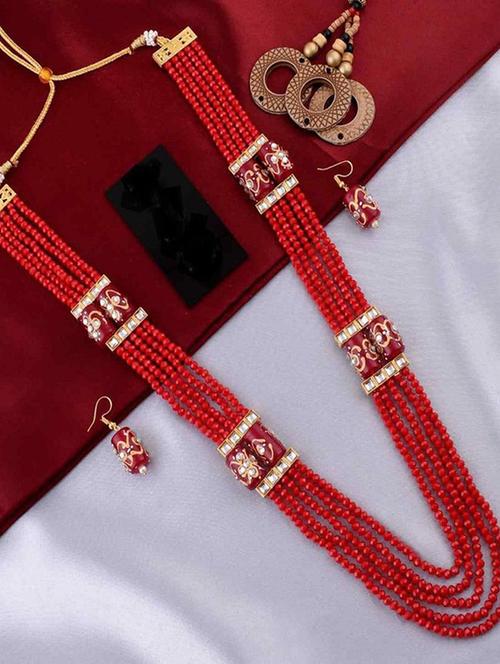 tjc beads studded brass jewellery set - 19898396 - Very Small Image - 1