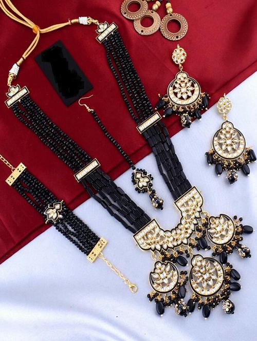 tjc beads studded brass jewellery set - 19898420 - Very Small Image - 1