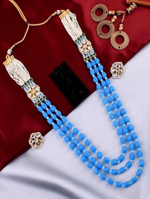 tjc beads studded brass jewellery set - 19898430 - Very Small Image - 1