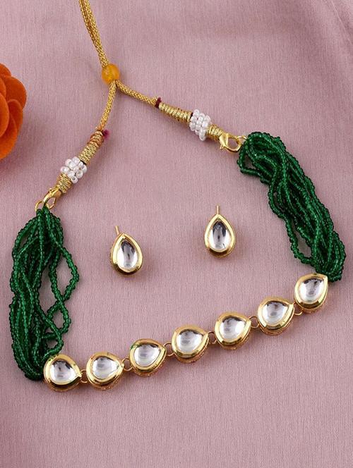 tjc beads studded brass jewellery set - 19898458 - Very Small Image - 1