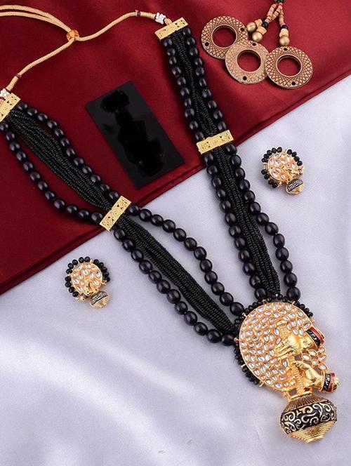 tjc beads studded brass jewellery set - 19898523 - Very Small Image - 1