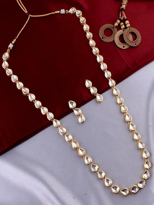 tjc stone studded brass jewellery set - 19898565 - Very Small Image - 1