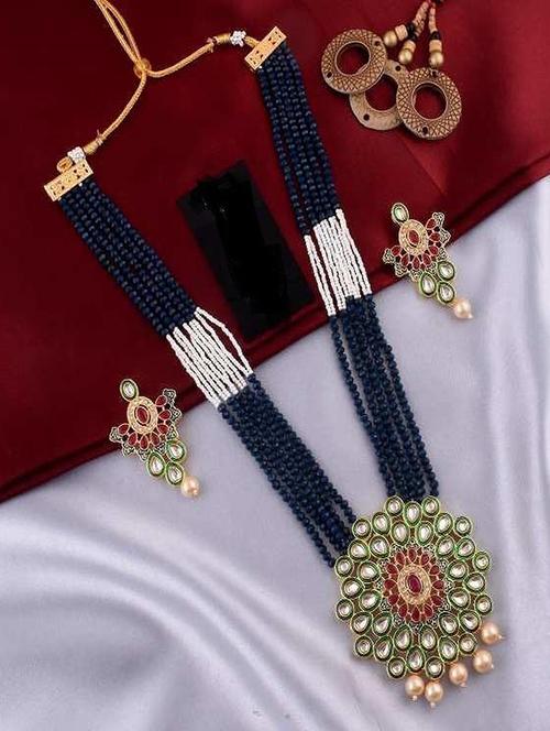tjc beads studded brass jewellery set - 19898596 - Very Small Image - 1
