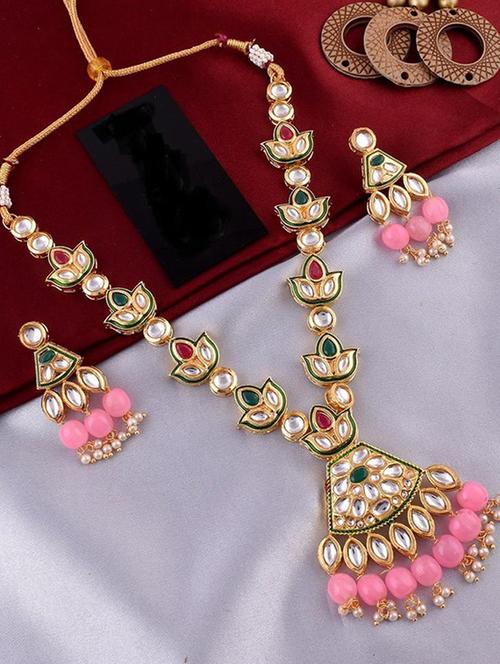 tjc beads studded brass jewellery set - 19898636 - Very Small Image - 1