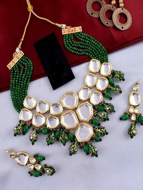 tjc beads studded brass jewellery set - 19898657 - Very Small Image - 1