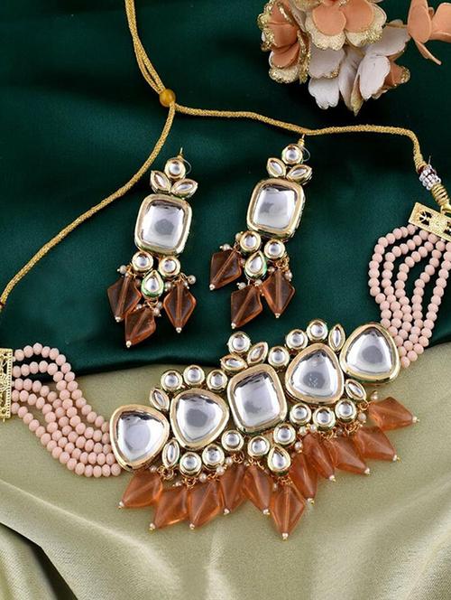 tjc beads studded brass jewellery set - 19898683 - Very Small Image - 1