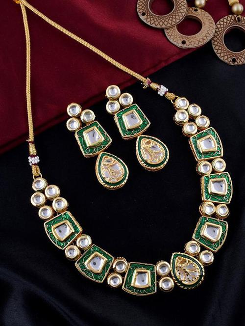 tjc beads studded brass jewellery set - 19898725 - Very Small Image - 1