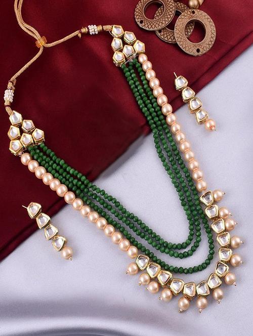 tjc beads studded brass jewellery set - 19898741 - Very Small Image - 1