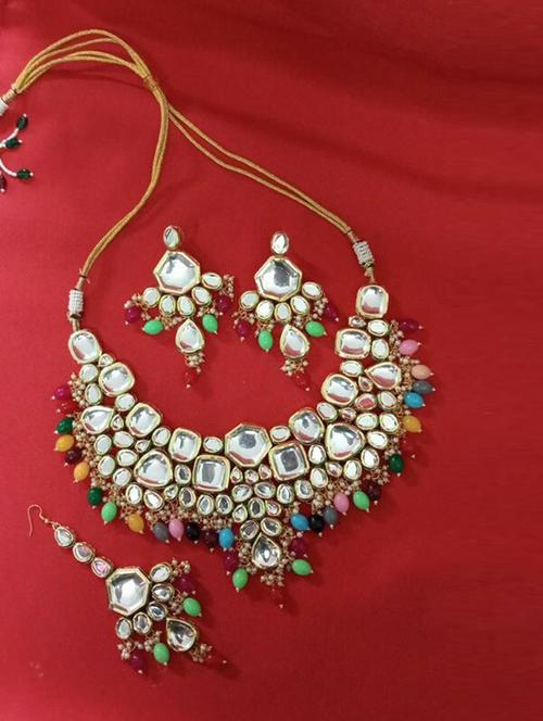 tjc beads studded brass jewellery set - 19898765 - Very Small Image - 1
