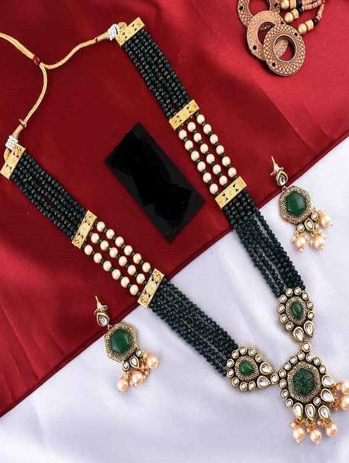tjc beads studded brass jewellery set - 19898778 - Very Small Image - 1