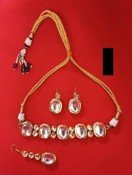 tjc stone studded brass jewellery set - 19898793 - Very Small Image - 1