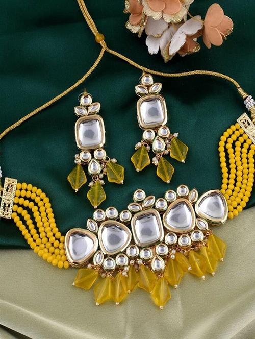 tjc beads studded brass jewellery set - 19898804 - Very Small Image - 1