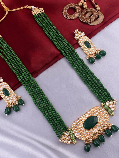 tjc beads studded brass jewellery set - 19898814 - Very Small Image - 1