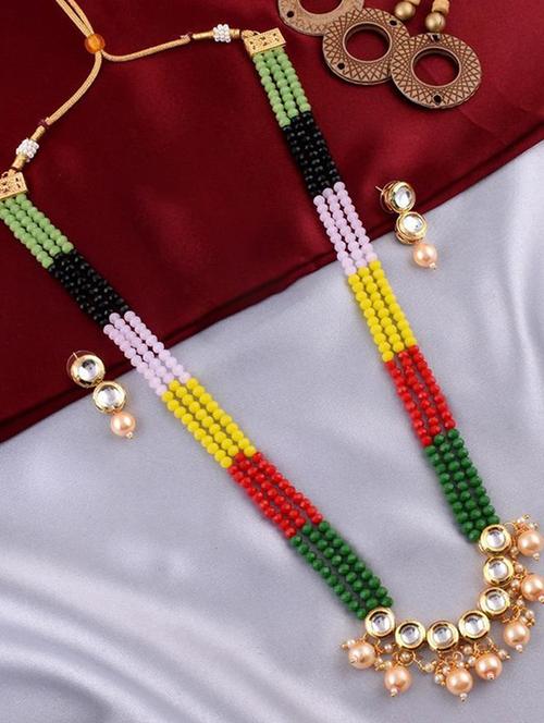 tjc beads studded brass jewellery set - 19898855 - Very Small Image - 1
