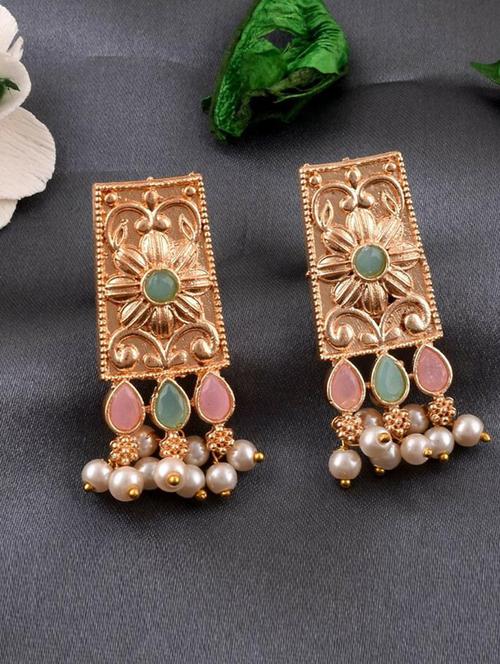 multi colored brass jhumka earring - 19898915 - Very Small Image - 1