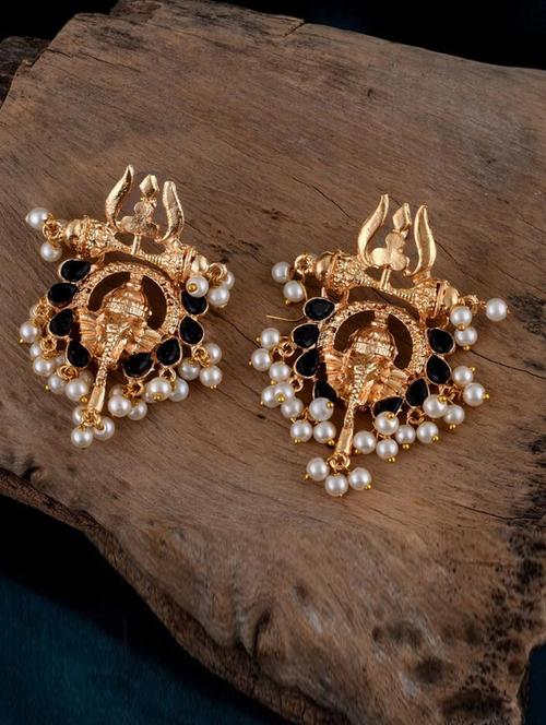 tjc stones & pearls detailed chandelier earrings - 19898932 - Very Small Image - 1