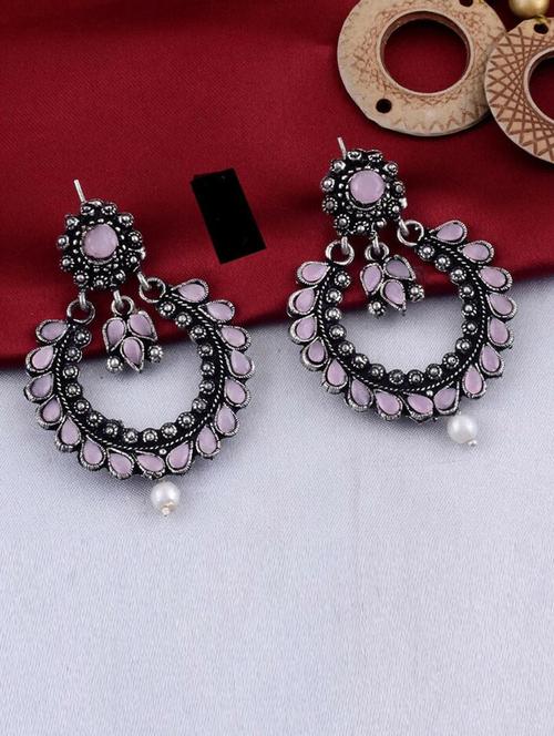 tjc stones & pearls detailed chandelier earrings - 19898943 - Very Small Image - 1