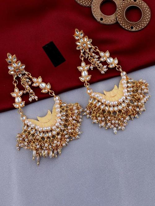tjc stones & pearls detailed chandelier earrings - 19899032 - Very Small Image - 1