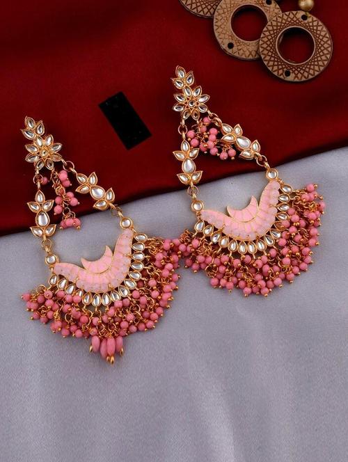 tjc stones & pearls detailed chandelier earrings - 19899041 - Very Small Image - 1