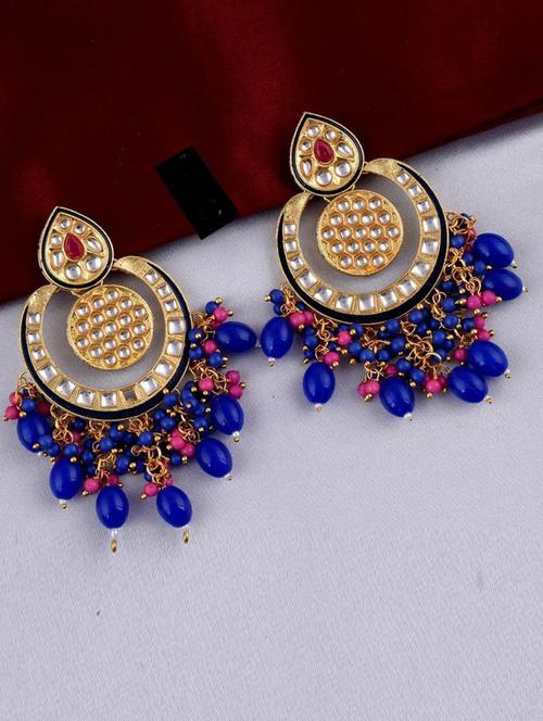 tjc stones & pearls detailed chandelier earrings - 19899057 - Very Small Image - 1