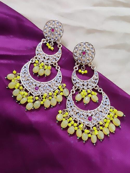 tjc stones & pearls detailed chandellier earrings - 19899095 - Very Small Image - 1