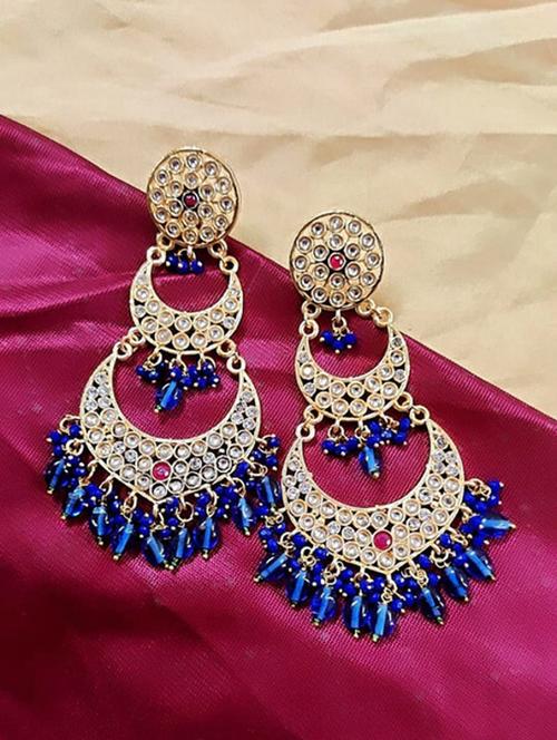 tjc stones & pearls detailed chandellier earrings - 19899097 - Very Small Image - 1
