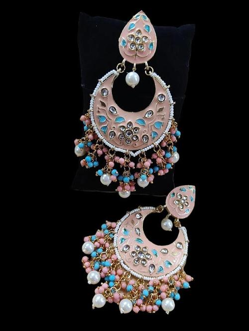 tjc stones & pearls detailed chandelier earrings - 19899105 - Very Small Image - 1
