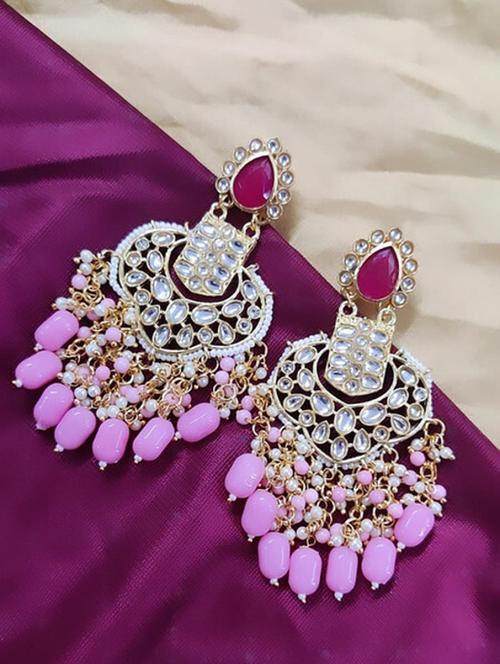 tjc stones & pearls detailed chandelier earrings - 19899112 - Very Small Image - 1