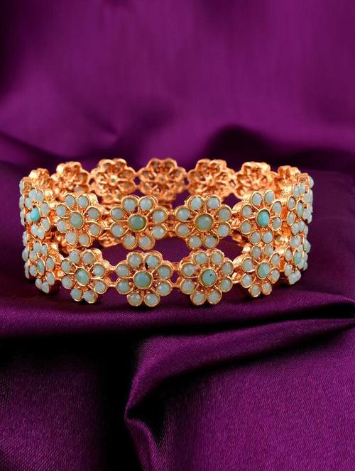 tjc colored stone studded gold plated brass bangle bracelet set (pack of 2) - 19899216 - Very Small Image - 1