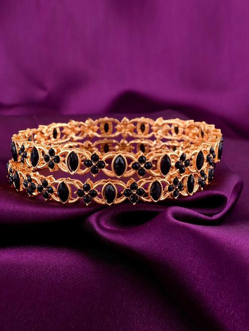 tjc colored stone studded gold plated brass bangle bracelet set (pack of 2) - 19899249 - Very Small Image - 1