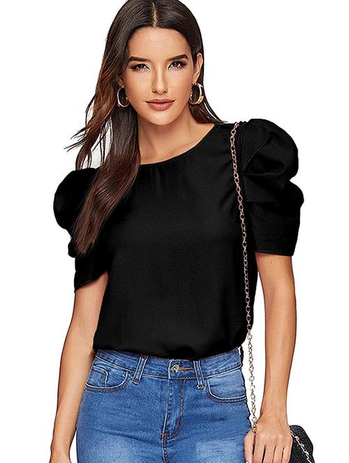 crew neck solid regular top - 19899532 - Very Small Image - 1