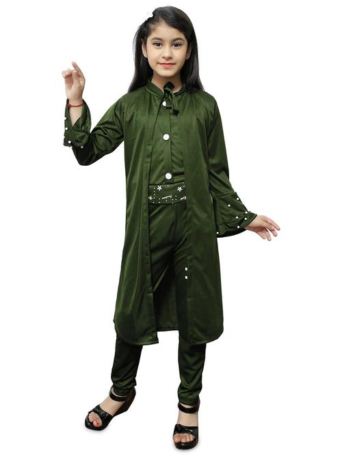 green solid top and pant with shrug twin sets - 19899621 - Very Small Image - 1