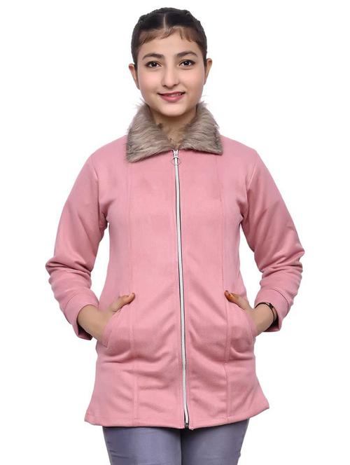 girls pink solid long sleeve jacket - 19899853 - Very Small Image - 1