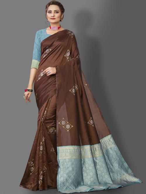 self designed woven saree with blouse - 19900069 - Very Small Image - 1