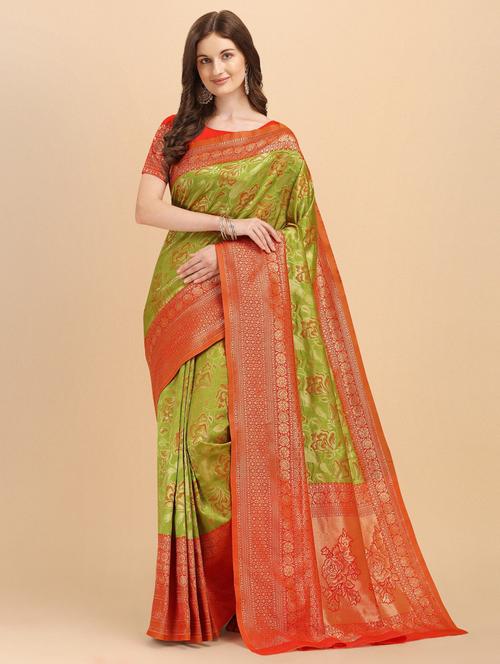 self designed woven saree with blouse - 19900131 - Very Small Image - 1