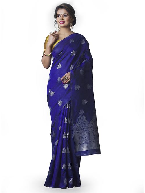 self design banarasi saree with blouse - 19900392 - Very Small Image - 1