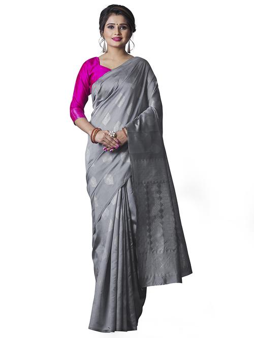 self design banarasi saree with blouse - 19900395 - Very Small Image - 1