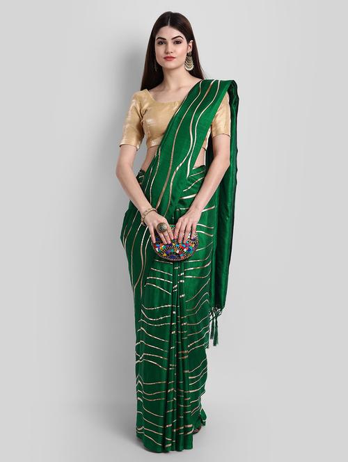 striped printed saree with blouse - 19900552 - Very Small Image - 1